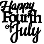 Happy Fourth of July Cake design in cursive.